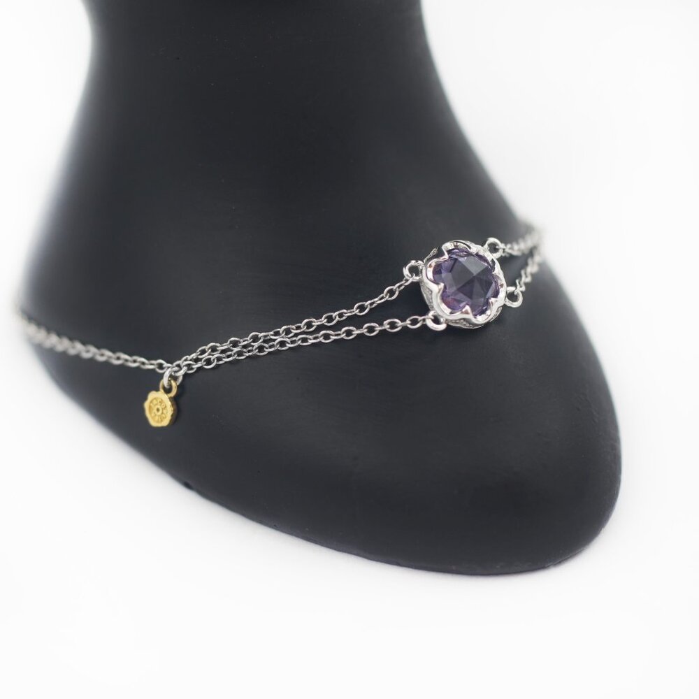 Tacori Silver 925 Sonoma Skies 8mm Amethyst Bracelet